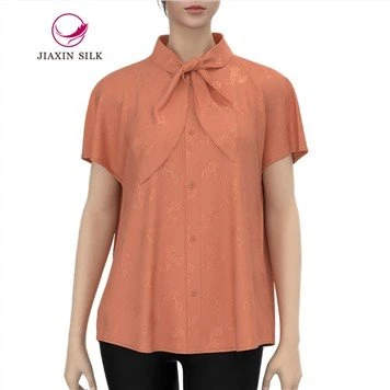 Camisa de seda morera estampat jacquard